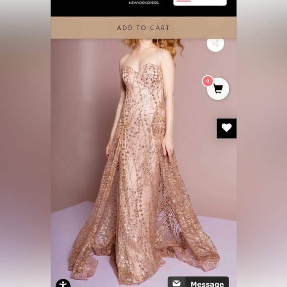 FITTED ROSE PINK GLITTER MERMAID GOWN CDCB086 main image 0